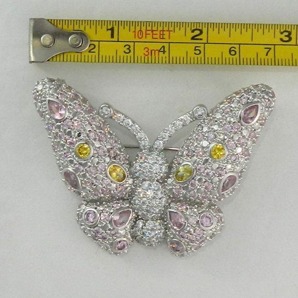 s-l400.jpg Beautiful Crystal Rhinestone Pastel Color Butterfly Brooch